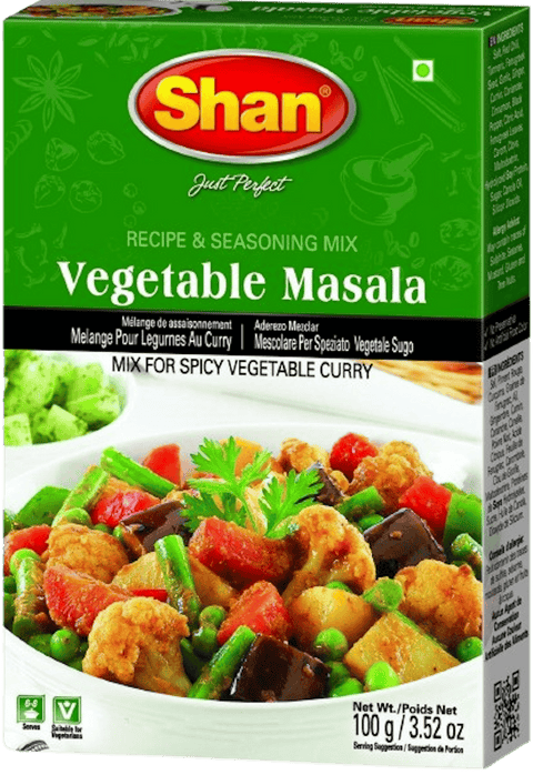 A packet of Vegetable Masala from Shan of 100g