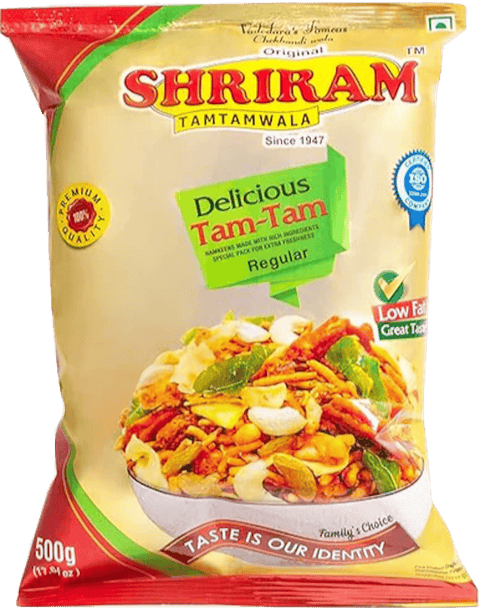 A packet of Regular Tam Tam from Shriram Tamtamwala of 500g