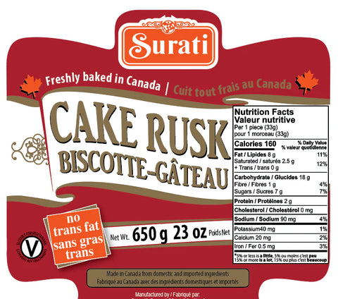 A packet of Cake Rusk from Surati of 650g