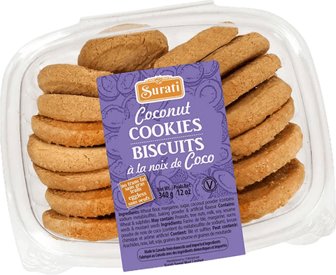A packet of Indian Coconut Cookies from Surati of 340g