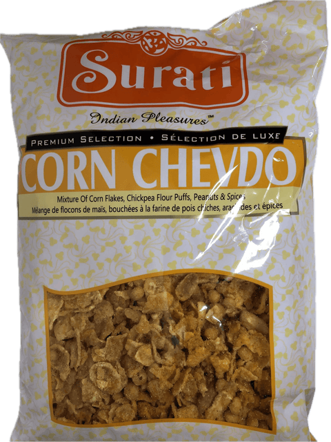 A packet of Corn Chevdo from Surati of 341g