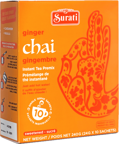 A packet of Ginger Chai Mix from Surati of 240g