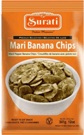 A packet of Mari Banana Chips from Surati of 341g