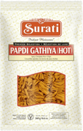 A packet of Papdi Gathiya Hot from Surati of 300g