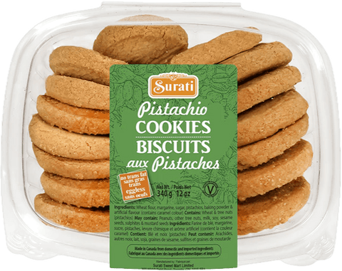 A packet of Indian Pistachio Cookies from Surati of 340g