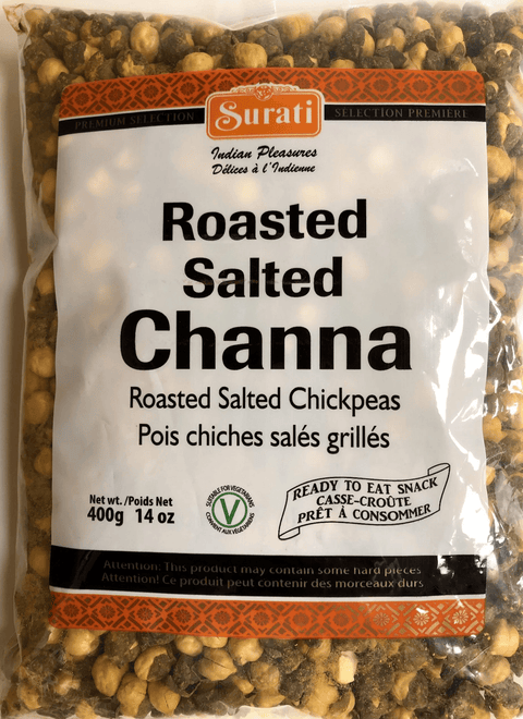 A packet of Roasted Salted Channa from Surati of 400g