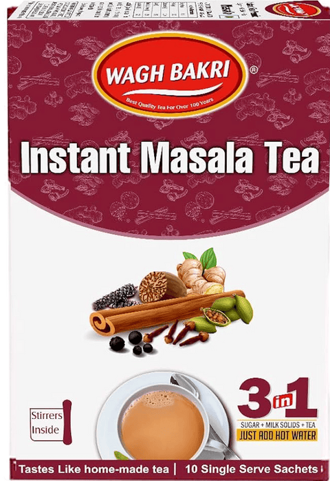 A packet of Instant Masala Tea from Wagh Bakri of 140g
