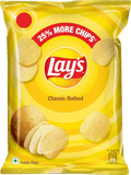 A packet of Lays Classic Salted Chips from PepsiCo India of 20g